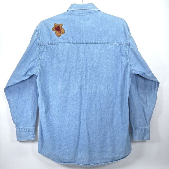 Vintage Three Rivers Denim Shirt‎ Womens Medium Embroidered Santa Cabincore Mom - Picture 2 of 16